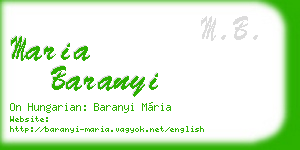 maria baranyi business card